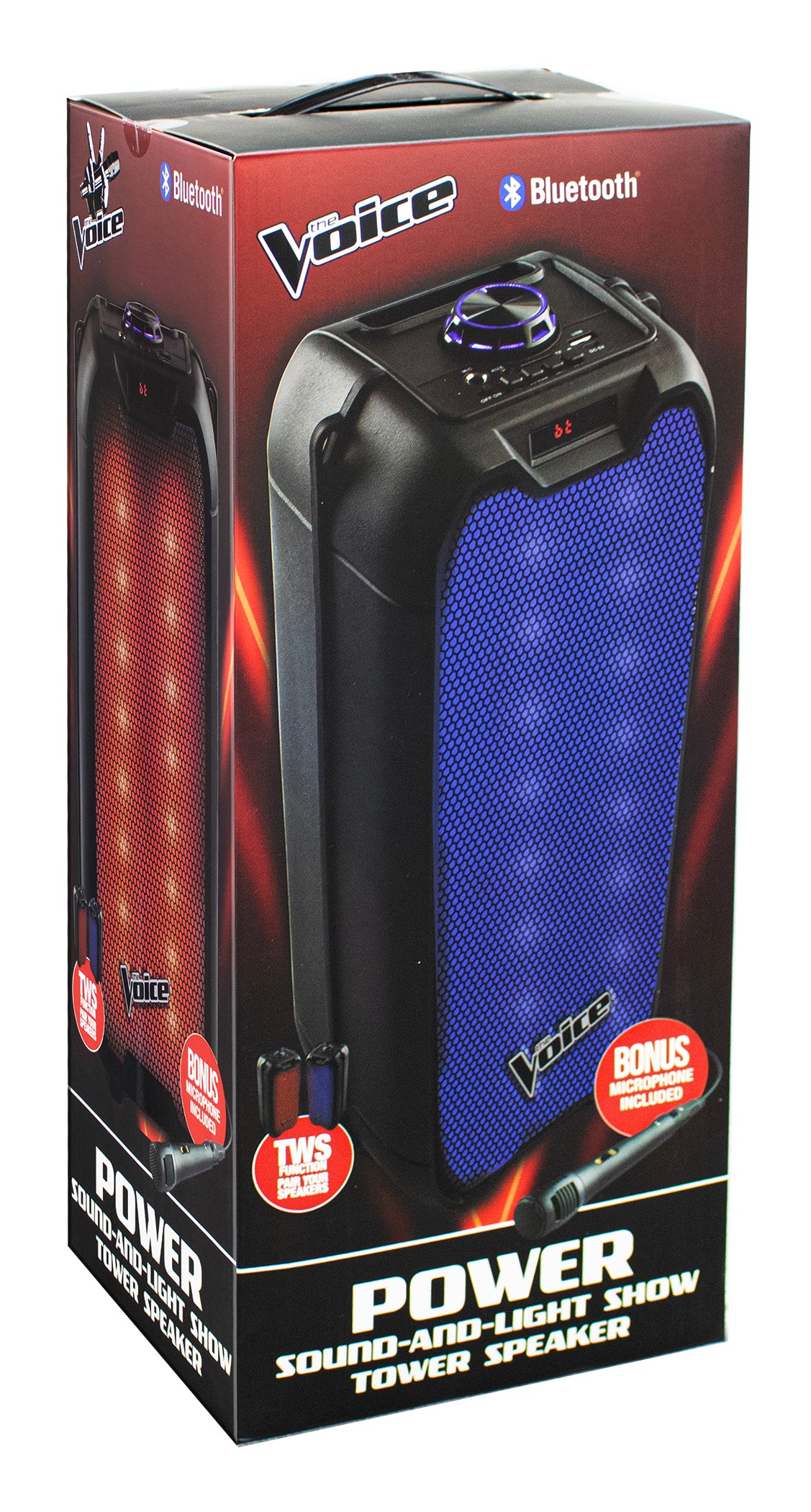 POWER Sound and Light Show Karaoke Tower Speaker with Microphone