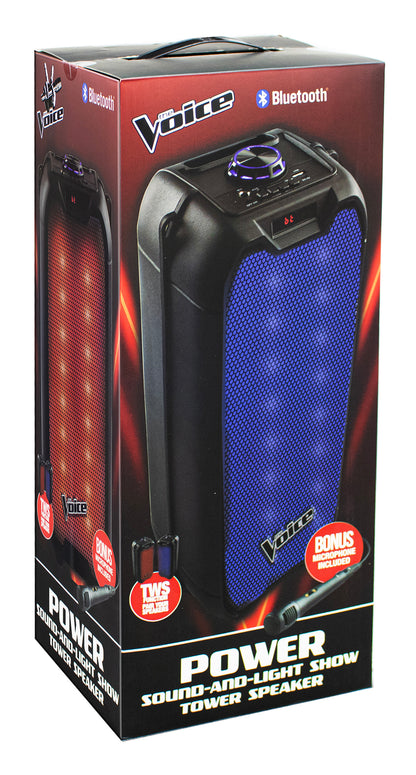 POWER Sound and Light Show Karaoke Tower Speaker with Microphone